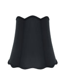 # 34063 Transitional Scallop Bell Shape Spider Construction Lamp Shade in Black, 16" wide (10" x 16" x 15")