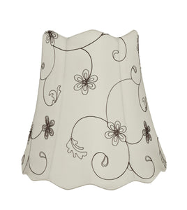 # 34064 Transitional Scallop Bell Shape Spider Construction Lamp Shade in Off White, 16" wide (10" x 16" x 15")