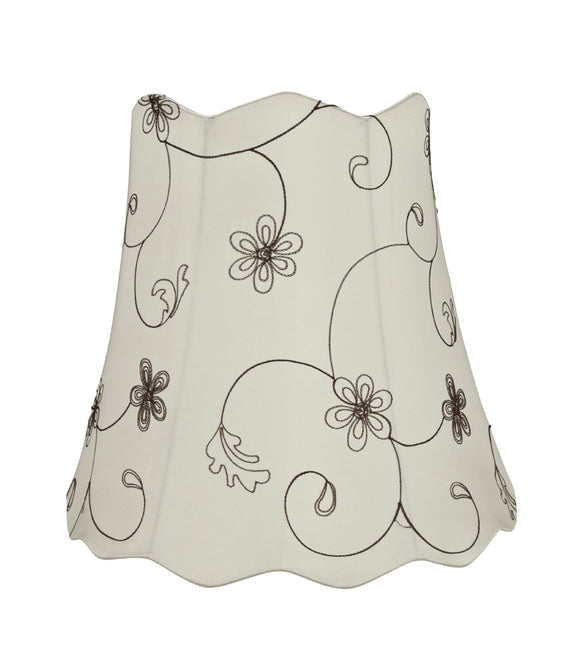 # 34064 Transitional Scallop Bell Shape Spider Construction Lamp Shade in Off White, 16