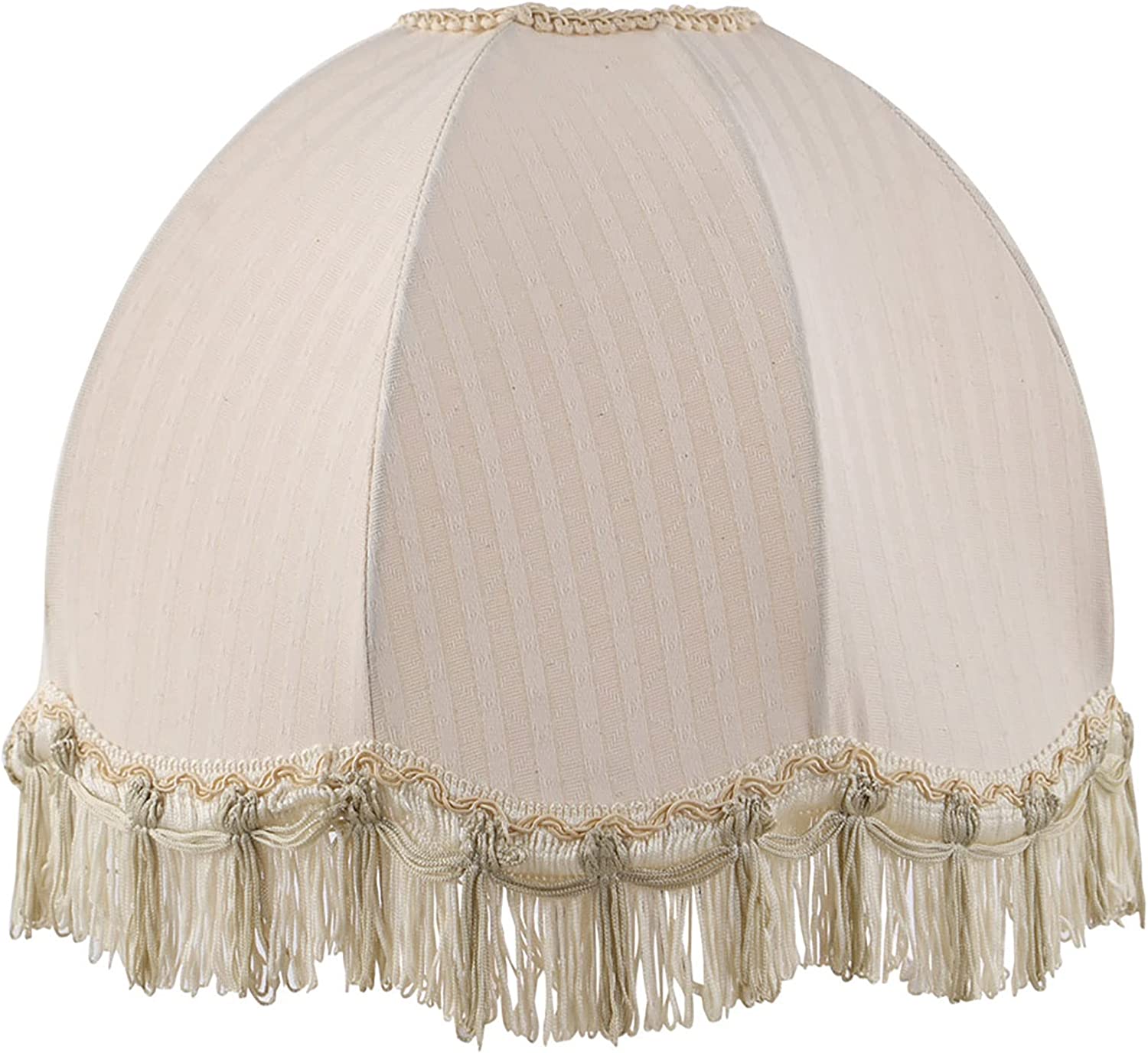 34501, Handsewn Off-White Spider Lamp Shade/Jacquard Textured