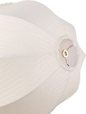 # 34501, Handsewn Off-White Spider Lamp Shade/Jacquard Textured Fabric with Fringe, 4" Top x 13" Bottom x 10" Slant Height