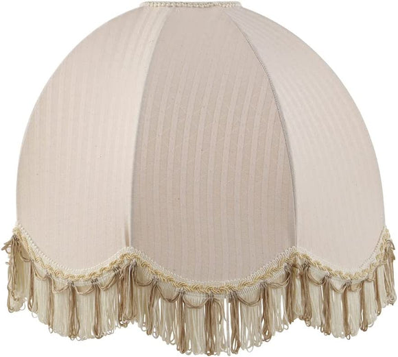 # 34521, Handsewn Off-White Spider Shade/Jacquard Textured Fabric with Fringe, 4