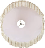 # 34521, Handsewn Off-White Spider Shade/Jacquard Textured Fabric with Fringe, 4" Top x 16" Bottom x 12" Slant