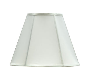 # 35003 Transitional Hexagon Bell Shape Spider Construction Lamp Shade in Off White Fabric, 14" wide (7" x 14" x 11")
