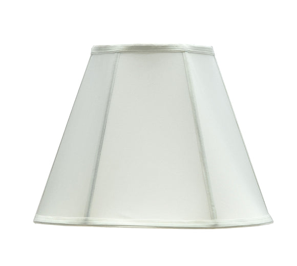 # 35003 Transitional Hexagon Bell Shape Spider Construction Lamp Shade in Off White Fabric, 14