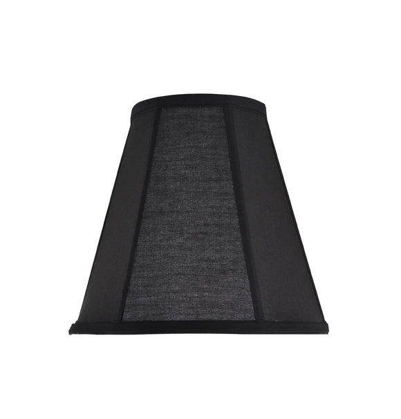 # 35006  Transitional Hexagon Bell Shape Spider Construction Lamp Shade in Black Cotton Fabric, 10