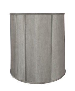 # 35007  Transitional Drum (Cylinder) Shape Spider Construction Lamp Shade, Silver Grey Faux Silk Fabric, 18" wide (16" x 18" x 18")