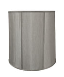 # 35007  Transitional Drum (Cylinder) Shape Spider Construction Lamp Shade, Silver Grey Faux Silk Fabric, 18" wide (16" x 18" x 18")