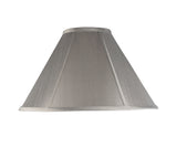 # 35009  Transitional Hexagon Bell Shape Spider Construction Lamp Shade, Light Grey Faux Silk Fabric, 15" wide (5" x 15" x 10")