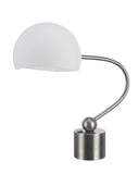# 40008, 21" High Transitional Metal Desk Lamp, Pewter Finish with Frosted Glass Lamp Shade, 10" wide