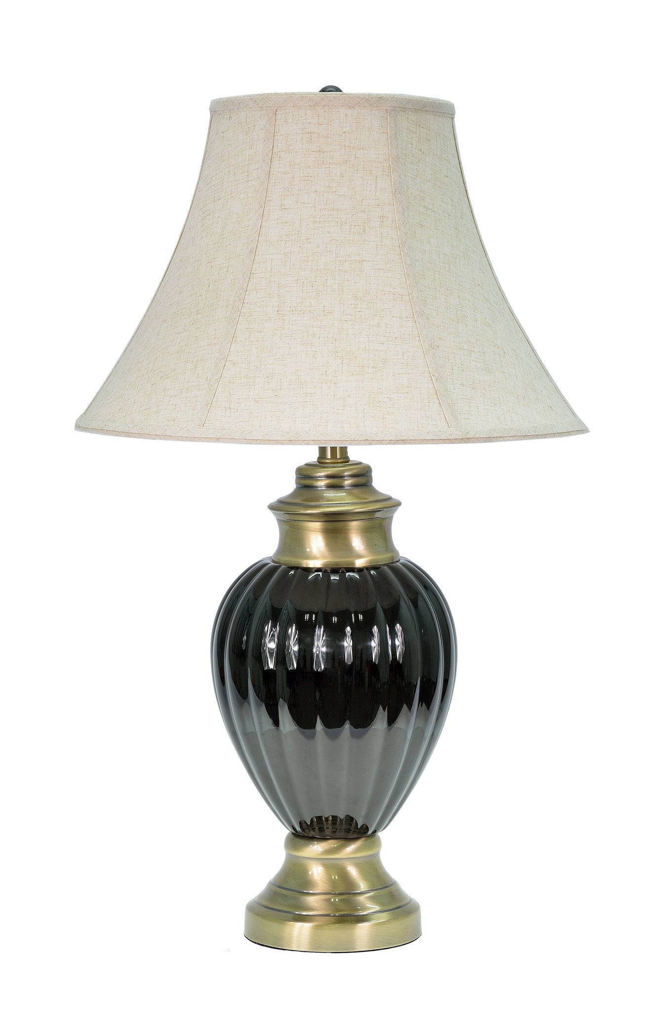 40011, 29 High Traditional Ceramic Table Lamp, Black with Antique B –  Aspen Creative Corporation