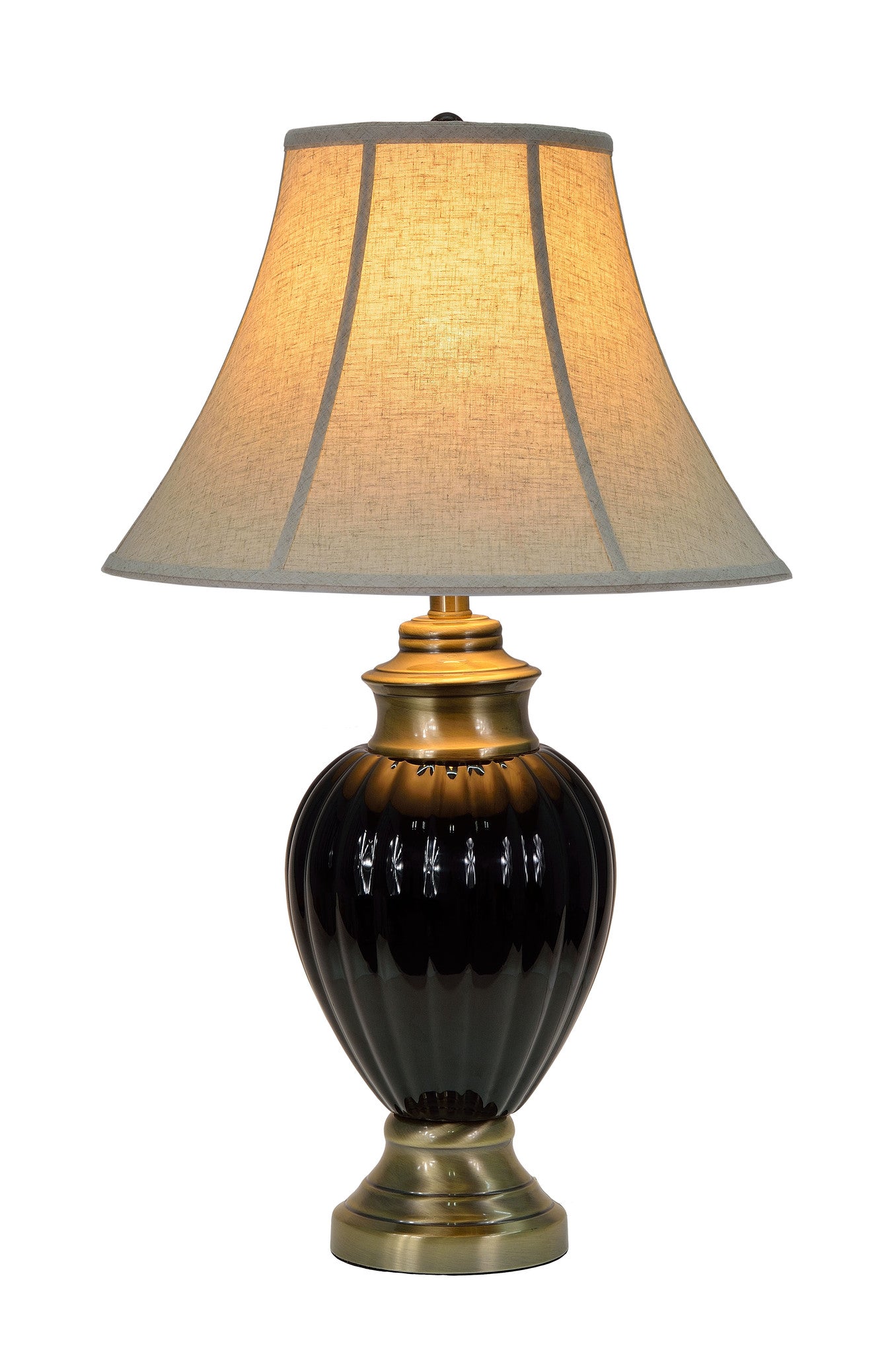40011, 29 High Traditional Ceramic Table Lamp, Black with Antique