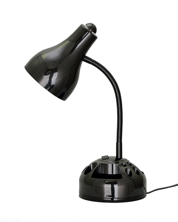 # 40041 1-Light Organizer Desk Lamp with Metal Lamp Shade and Rotary Switch, Modern Design in Black Finish, 19