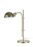 # 40043, 27" High Modern Adjustable Metal Desk Lamp, Satin Nickel Finish with Metal Lamp Shade, 18" wide
