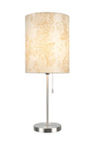 # 40083-9 One Pack Set - 1 Light Candlestick Table Lamp, Contemporary Design, Satin Nickel, Ivory Butterfly Shade, 19 1/2" H