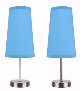 # 40084-7, 2-Pack Set - One-Light Candlestick Table Lamp, Contemporary Design in Satin Nickel, 14 1/4" High