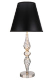 # 40087-1 29" High Transitional Metal & Glass Table Lamp, Smoke Color Glass with Black Hardback Empire Shaped Lamp Shade, 13" W