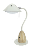 # 40102-1, Dimmable LED Desk  Lamp, 7W Modern Design in Milky White with Wood Grain Finish, 18 1/2" High