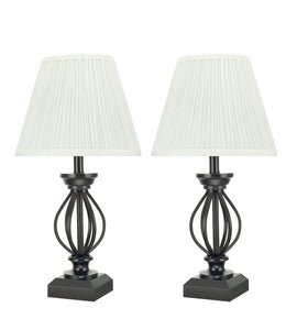 Aspen Creative 40112-02 17 1/2" High Traditional Wire Table Lamp, Black