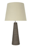 # 40127, 22" High Transitional Ceramic Table Lamp, Faux Wooden Grain Finish with Hardback Empire Shaped Lamp Shade in Beige, 12" Wide