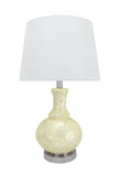 # 40164-11, 26" High Transitional Shell Table Lamp with Hardback Empire Lamp Shade in White, 14" wide