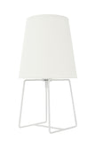 # 40172-11, 13" High Transitional Metal Accent Table Lamp, White Painted Finish and Empire Shaped Lamp Shade in White, 7" Wide