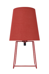 # 40172-21, 13" High Transitional Metal Accent Table Lamp, Red Painted Finish and Empire Shaped Lamp Shade in Red, 7" Wide