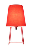 # 40172-21, 13" High Transitional Metal Accent Table Lamp, Red Painted Finish and Empire Shaped Lamp Shade in Red, 7" Wide
