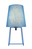 # 40172-71, 13" High Transitional Metal Accent Table Lamp, Blue Painted Finish and Empire Shaped Lamp Shade in Blue, 7" Wide