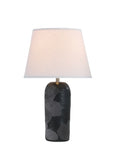 # 40176-11, 23 1/2" High Transitional Glass Table Lamp, Black Finish and Empire Shaped Lamp Shade in White, 14" Wide