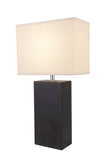 # 40178-11, 21-1/4" High Transitional Brown Faux Leather Table lamp and Hardback Rectangular Shaped Lamp Shade in Off White, 11" Wide
