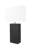# 40178-11, 21-1/4" High Transitional Brown Faux Leather Table lamp and Hardback Rectangular Shaped Lamp Shade in Off White, 11" Wide