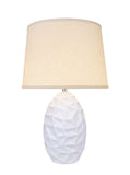 # 40180-11, 21-1/2" High Transitional Ceramic Table Lamp, White and Hardback Empire Shaped Lamp Shade in Beige, 13" Wide