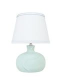 # 40182-11, 14-1/2" High Transitional Ceramic Table Lamp, Mint and Hardback Empire Shaped Lamp Shade in White, 10" Wide