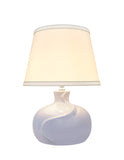 # 40182-31, 14-1/2" High Transitional Ceramic Table Lamp, White and Hardback Empire Shaped Lamp Shade in White, 10" Wide