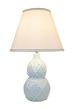 # 40190-11, 23-1/2" High Transitional Ceramic Table Lamp, White and Hardback Empire Shaped Lamp Shade in White, 14" Wide