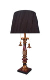 # 40197-11, 33" High Transitional Metal & Resin Table Lamp, Antique Red & Gold and Empire Shaped Lamp Shade in Black, 15" Wide