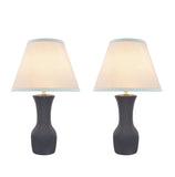 # 40208-22, Two Pack, 21" High Transitional Ceramic Table Lamp, Hardback Empire Shaped Lamp Shade in Off White, 12.5" Wide