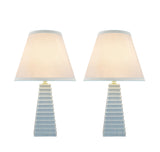 # 40209-22, Two Pack, 18-1/2" High Transitional Ceramic Table Lamp, Hardback Empire Shaped Lamp Shade in Off White, 11" Wide