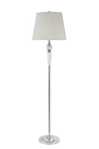 # 45003, One-Light Crystal Accented Floor Lamp, Transitional Design in Chrome, 60" High