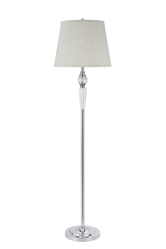 # 45003, One-Light Crystal Accented Floor Lamp, Transitional Design in Chrome, 60