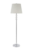 # 45004 One Light Crystal Accented Floor Lamp, Transitional Design in Chrome with Beige Hardback Lamp Shade , 60" High