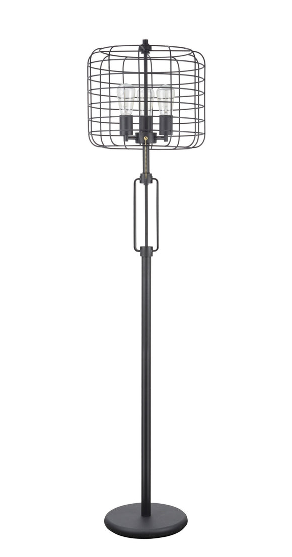# 45008, Wire Cage Metal Floor Lamp, Vintage Design in Sand Black 63