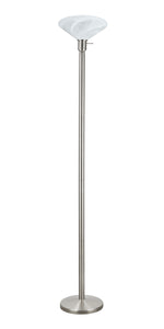 # 45009-1  1 Light Metal Floor Lamp, Transitional Design in Satin Nickel, 71" H