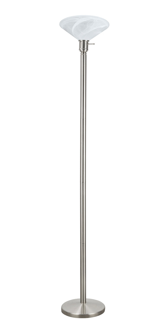 # 45009-1  1 Light Metal Floor Lamp, Transitional Design in Satin Nickel, 71