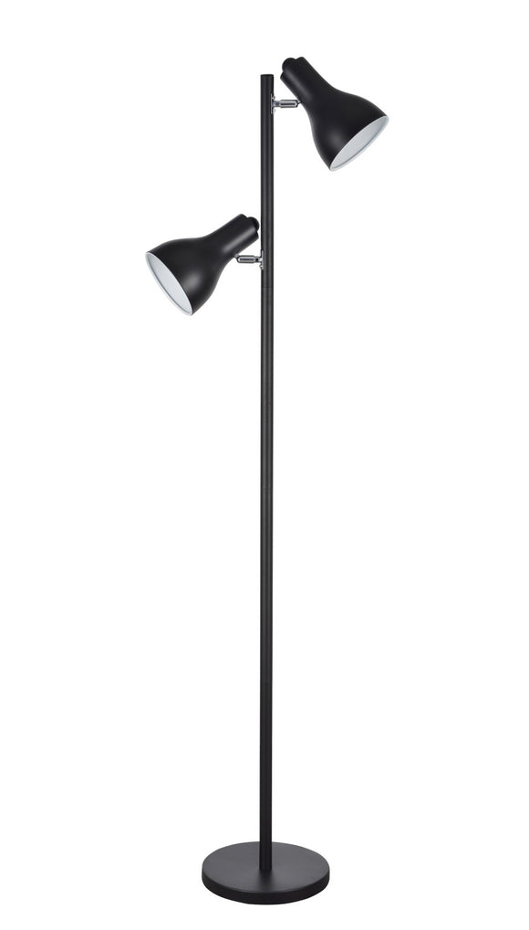 # 45012-2, 2-Light Adjustable Tree Floor Lamp, Modern Design in Matte Black, 63