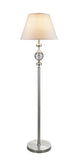 # 45014  One-Light Crystal Accented Floor Lamp, Transitional Design in Satin Nickel, 61" High