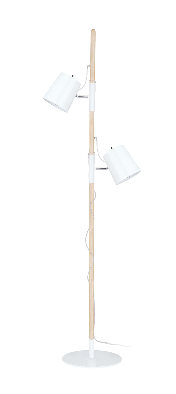 # 45018-11, Two-Light Adjustable Tree Floor Lamp, Modern Design in Matte White, 61-1/2