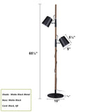 # 45018-21, Two-Light Adjustable Tree Floor Lamp, Modern Design in Matte Black, 61-1/2" High