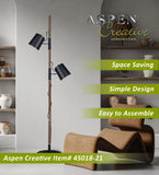 # 45018-21, Two-Light Adjustable Tree Floor Lamp, Modern Design in Matte Black, 61-1/2" High